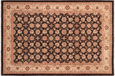 handmade Transitional Kafkaz Brown Beige Hand Knotted RECTANGLE 100% WOOL area rug 6' x 9'