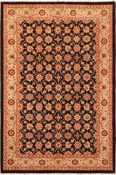 handmade Transitional Kafkaz Brown Beige Hand Knotted RECTANGLE 100% WOOL area rug 6X9