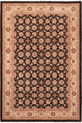 handmade Transitional Kafkaz Brown Beige Hand Knotted RECTANGLE 100% WOOL area rug 6X9