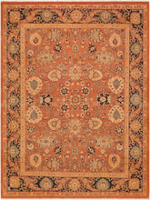 handmade Transitional Antique Rust Blue Hand Knotted RECTANGLE 100% WOOL area rug 8x9