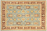handmade Traditional Kafkaz Blue Brown Hand Knotted RECTANGLE 100% WOOL area rug 8x10