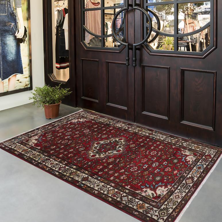 handmade Traditional Kashan Red Ivory Hand Knotted RUNNER 100% Wool and Silk area rug 3x7