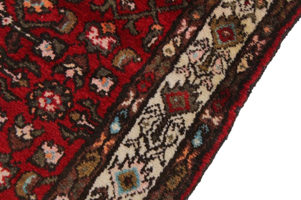 handmade Traditional Kashan Red Ivory Hand Knotted RUNNER 100% Wool and Silk area rug 3x7