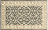 handmade Transitional Kafkaz Charcoal Blue Hand Knotted RECTANGLE 100% WOOL area rug 4' x 6'