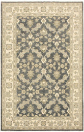 handmade Transitional Kafkaz Charcoal Blue Hand Knotted RECTANGLE 100% WOOL area rug 4X6