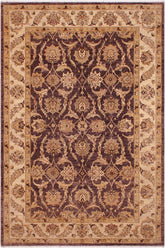 handmade Traditional Kafkaz Brown Ivory Hand Knotted RECTANGLE 100% WOOL area rug 6X9