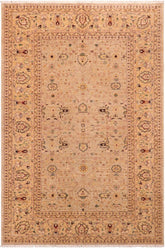 handmade Traditional Kafkaz Gray Gold Hand Knotted RECTANGLE 100% WOOL area rug 6X9