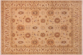 handmade Traditional Kafkaz Tan Beige Hand Knotted RECTANGLE 100% WOOL area rug 8x10