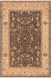 handmade Traditional Kafkaz Brown Beige Hand Knotted RECTANGLE 100% WOOL area rug 8X10