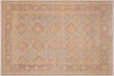 handmade Transitional Kafkaz Lt. Blue Brown Hand Knotted RECTANGLE 100% WOOL area rug 6' x 9'