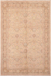 handmade Transitional Kafkaz Tan Brown Hand Knotted RECTANGLE 100% WOOL area rug 6'X9'