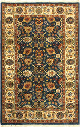 handmade Transitional Design Teal Ivory Hand Knotted RECTANGLE 100% WOOL area rug 3'X5'