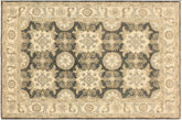 handmade Transitional Kafkaz Gray Ivory Hand Knotted RECTANGLE 100% WOOL area rug 4' x 6'