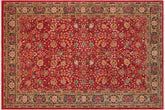 handmade Traditional Design Red Blue Hand Knotted RECTANGLE 100% WOOL area rug 6' x 9'