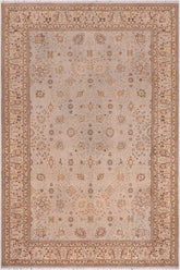 handmade Traditional Design Lt. Blue Tan Hand Knotted RECTANGLE 100% WOOL area rug 6'X9'