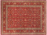 handmade Traditional New Asif Red Green Hand Knotted RECTANGLE 100% WOOL area rug 10x14