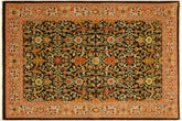 handmade Traditional Kafkaz Brown Tan Hand Knotted RECTANGLE 100% WOOL area rug 4x6
