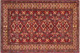 handmade Geometric Super Kazak Red Beige Hand Knotted RECTANGLE 100% WOOL area rug 8' x 11'
