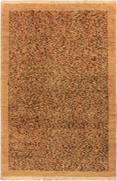 handmade Modern Gabbeh Tan Blue Hand Knotted RECTANGLE 100% WOOL area rug 3 X5