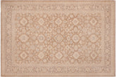 handmade Transitional Kafkaz Brown Tan Hand Knotted RECTANGLE 100% WOOL area rug 6' x 9'