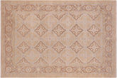 handmade Transitional Kafkaz Tan Brown Hand Knotted RECTANGLE 100% WOOL area rug 6' x 9'