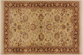 handmade Traditional Kashan Beige Red Hand Knotted RECTANGLE 100% WOOL area rug 3x5