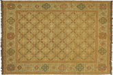 handmade Geometric Soumakh Beige Brown Hand-Woven RECTANGLE 100% WOOL area rug 8 x 10