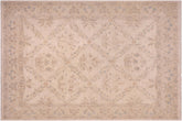 handmade Transitional Kafkaz Ivory Beige Hand Knotted RECTANGLE 100% WOOL area rug 8' x 10'
