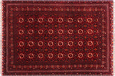 handmade Geometric Antique Bokhara Red Orange Hand Knotted RECTANGLE 100% WOOL area rug 7x10