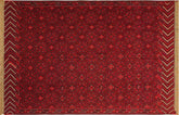 handmade Geometric Tukmansalah Red Black Hand-Woven RECTANGLE 100% WOOL area rug 7x10