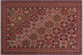 handmade Geometric Soumakh Rust Pink Hand-Woven RECTANGLE 100% WOOL area rug 6 x 8