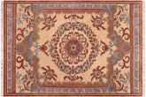 handmade Traditional Kafkaz Beige Rust Hand Knotted RECTANGLE 100% WOOL area rug 6' x 9'