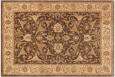 handmade Traditional Kafkaz Brown Beige Hand Knotted RECTANGLE 100% WOOL area rug 9x12