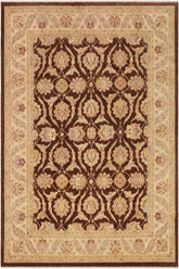 handmade Traditional Kafkaz Brown Beige Hand Knotted RECTANGLE 100% WOOL area rug 9X12