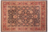 handmade Transitional Mehal Blue Red Hand Knotted RECTANGLE 100% WOOL area rug 8x10