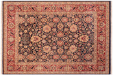 handmade Transitional Mehal Blue Red Hand Knotted RECTANGLE 100% WOOL area rug 8 x 10