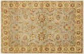 handmade Traditional Kafkaz Blue Gold Hand Knotted RECTANGLE 100% WOOL area rug 4x6
