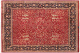 handmade Transitional Kashan Red Blue Hand Knotted RECTANGLE 100% WOOL area rug 8x10