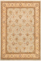 handmade Transitional Kafkaz Lt. Green Tan Hand Knotted RECTANGLE 100% WOOL area rug 9X12