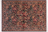 handmade Transitional Gulshanayub Black Black Hand Knotted RECTANGLE 100% WOOL area rug 5x7