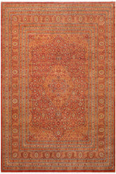 Traditional Nauras Kashton Rust Rust Hand Knotted Area rugs 9X12