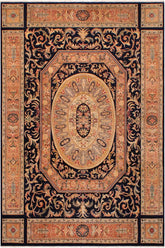 Traditional Tamour Amira Blue Lt. Tan Hand Knotted Area rugs 9X12