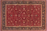 handmade Traditional Agra Red Blue Hand Knotted RECTANGLE 100% WOOL area rug 9x12