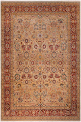 Traditional Tabriz Imani Lt. Gray Drk. Red Hand Knotted Area rugs 9X12