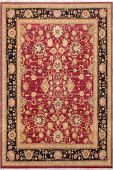 Traditional Sina Madison Red Black Hand Knotted Area rugs 9X12