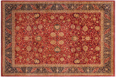 handmade Traditional Kashan Red Blue Hand Knotted RECTANGLE 100% WOOL area rug 9 x 12