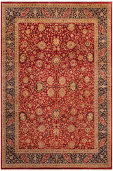 Traditional Kashan Baylor Red Blue Hand Knotted Area rugs 9X12