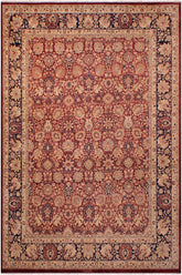 Traditional Agra Khalil Red Blue Hand Knotted Area rugs 9X12