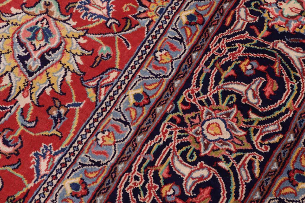 handmade Traditional Antique Rust Blue Hand Knotted RECTANGLE 100% Wool Pile area rug 10x13