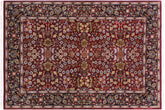 handmade Traditional Hereke Red Blue Hand Knotted RECTANGLE WOOL&SILK area rug 4' x 6'